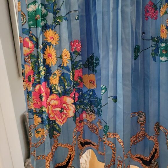 Dalia Macphee Women Lace Mosaic High Waist Long Sleeve Pleated Print Dre… - Picture 12 of 16